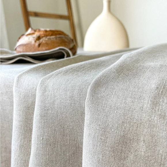 HEAVEN HOME tablecloth 100% linen 84”x 58”.2 - Picture 4 of 12